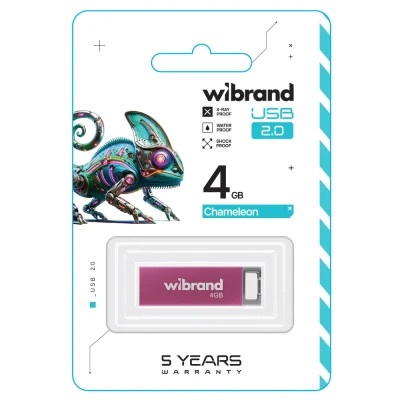 USB флеш накопичувач Wibrand 4GB Chameleon Pink USB 2.0 (WI2.0/CH4U6P)