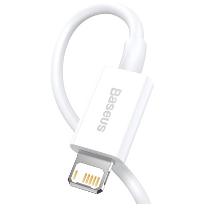Дата кабель USB 2.0 AM to Lightning 1.0m 2.4A white Baseus (CALYS-A02)