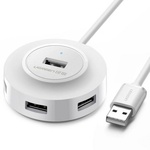 Концентратор Ugreen 4-port 1m USB 2.0 CR106 white (20270)