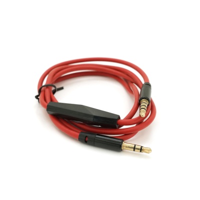 Кабель мультимедійний 3.5mm M to 3.5mm M 1.0m + microphone red Voltronic (ZDL-AUXcM/1.0m)