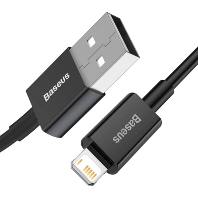 Дата кабель USB 2.0 AM to Lightning 1.0m 2.4A Superior Series Black Baseus (CALYS-A01)