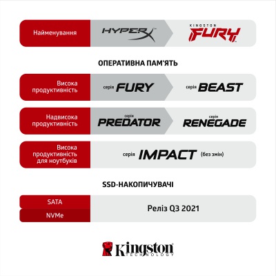 Модуль пам'яті для комп'ютера DDR4 32GB 3200 MHz Fury Beast Black Kingston Fury (ex.HyperX) (KF432C16BB/32)