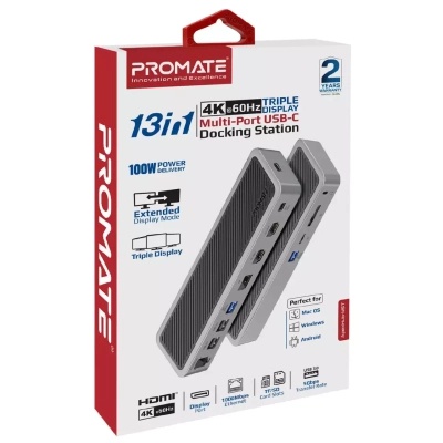 Концентратор Promate USB Hub 12 ports apexhub-mst.grey (apexhub-mst.grey)