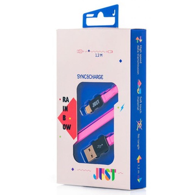 Дата кабель JUST Rainbow Lightning USB Cable Pink (LGTNG-RNBW-PNK)