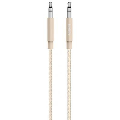 Кабель мультимедийный Jack 3.5mm - jack 3.5mm Premium 1.2m, gold Belkin (AV10164BT04-GLD)