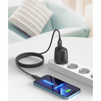 Дата кабель USB 2.0 AM to Lightning 1.0m braided black XO (NB235_L_Black)