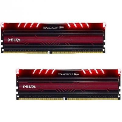 Модуль памяти для компьютера DDR4 8GB (2x4GB) 2400 MHz Delta Red LED Team (TDTRD48G2400HC15ADC01)