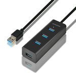 Концентратор AXAGON USB 3.1 to 4xUSB 3.0 1.2m + cable USB to Micro 5P black (HUE-S2BL)