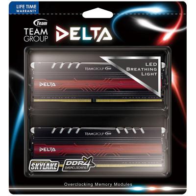 Модуль памяти для компьютера DDR4 8GB (2x4GB) 2666 MHz T-Force Delta White RGB Team (TF4D48G2666HC15BDC01)