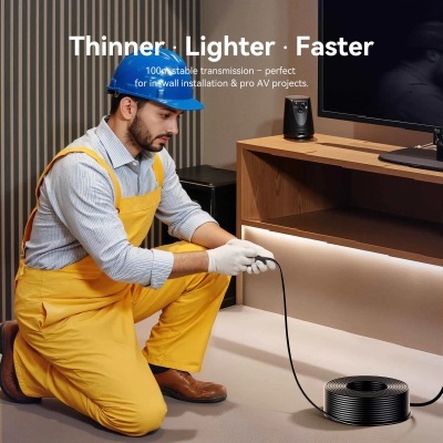 Кабель мультимедійний HDMI M to HDMI M 45.0m 4K fiber optic black Vention (ALSBW)