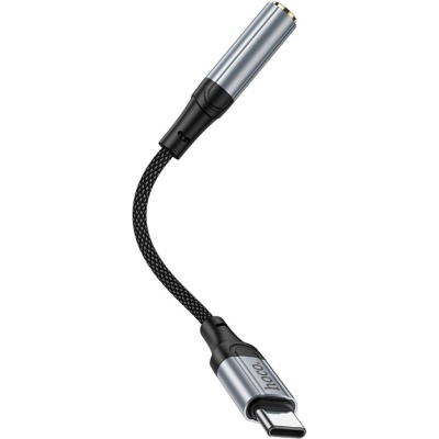Перехідник USB-C to 3.5mm F 0.12m Black HOCO (6942007608886)