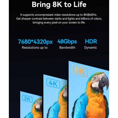 Кабель мультимедійний HDMI M to HDMI mini M 1.0m V2.1 8K 60Hz green Vention (AGJGF)