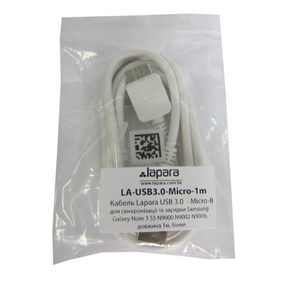 Дата кабель USB 3.0 AM to Micro 5P 1.0m Lapara (LA-USB3.0-Micro-1m)