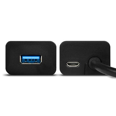 Концентратор AXAGON USB 3.1 to 4xUSB 3.0 1.2m + cable USB to Micro 5P black (HUE-S2BL)