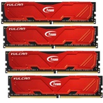 Модуль памяти DDR4 32GB (4x8GB) 2666 MHz Vulcan Red Team (TLRED432G2666HC15AQC01)
