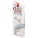 Дата кабель USB 2.0 AM to Lightning + Micro 5P + Type-C 1.0m gold Cablexpert (CC-USB2-AM31-1M-G)