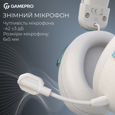 Навушники GamePro Asgard Freya Pro Wireless White/Blue (HSW201WB)