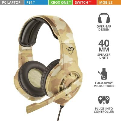 Наушники Trust GXT 310D Radius Gaming Headset Desert camo (22208)