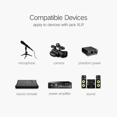 Кабель мультимедійний XLR M to XLR F 5.0m AV130 black UGREEN (20712)