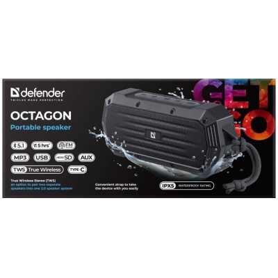 Акустична система Defender Octagon Bluetooth Black (65039)