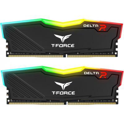 Модуль памяти для компьютера DDR4 16GB (2x8GB) 2400 MHz T-Force Delta Black RGB Team (TF3D416G2400HC15BDC01)