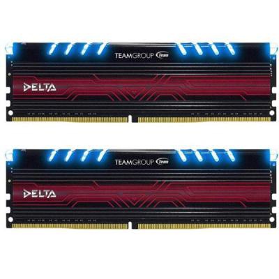 Модуль памяти для компьютера DDR4 8GB (2x4GB) 2400 MHz T-Force Delta Blue LED Team (TDTBD48G2400HC15ADC01)