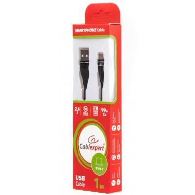 Дата кабель USB 2.0 AM to Type-C 1.0m Cablexpert (CCPB-C-USB-11BK)