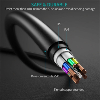 Дата кабель Кабель USB 2.0 Type-C M-M, 0.5 м,чорний Choetech Choetech (CC0001-V4-PE)