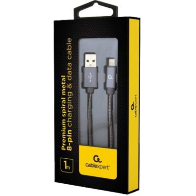 Дата кабель USB 2.0 AM to Lightning 1.0m Cablexpert (CC-USB2S-AMLM-1M-BG)