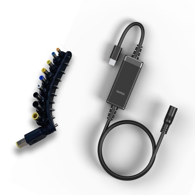 Кабель живлення USB-C to DC 100W universal black techno (UC-100W)