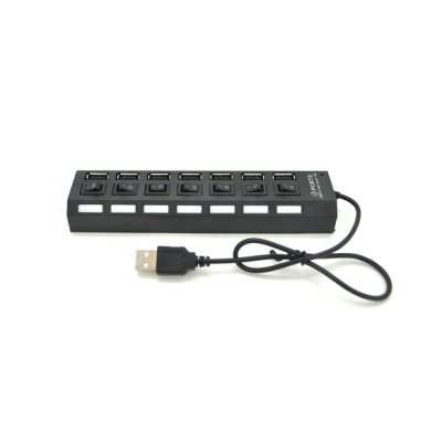 Концентратор Voltronic USB 2.0 to 7xUSB with switches black (YT-H7SHS-B)