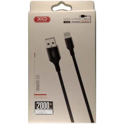 Дата кабель USB 2.0 AM to Lightning 1.0m NB143 Braided Black XO (XO-NB143i1-BK)