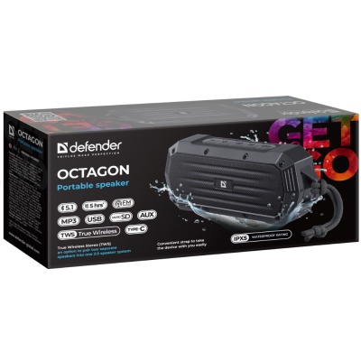 Акустична система Defender Octagon Bluetooth Black (65039)