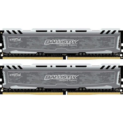 Модуль памяти для компьютера DDR4 16GB (2x8GB) 2666 MHz Ballistix Sport Gray MICRON (BLS2C8G4D26BFSB)