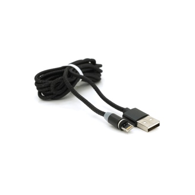 Дата кабель USB 2.0 to Lightning 2.0m 2A magnetic nylon black PiPo (18166)