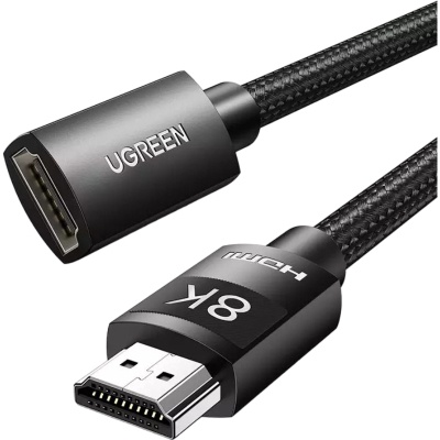Кабель мультимедійний HDMI M to HDMI F 0.5m 8K HD151 black UGREEN (40400)