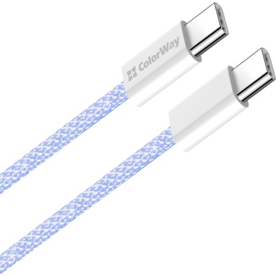 Дата кабель USB-C to USB-C 1.0m 60W 3.0А purple ColorWay (CW-CBPDCC061-PU)