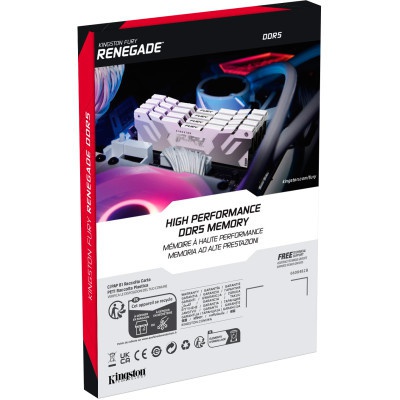 Модуль пам'яті для комп'ютера DDR5 64GB (2x32GB) 6400 MHz Renegade White XMP Kingston Fury (ex.HyperX) (KF564C32RWK2-64)