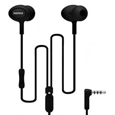 Наушники HF RM-515 Black (mic + button call answering) Remax (42262)