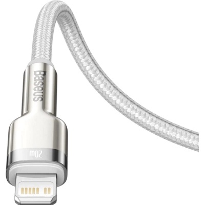 Дата кабель USB-C to Lightning 1.0m Cafule Metal PD 20W white Baseus (CATLJK-A02)