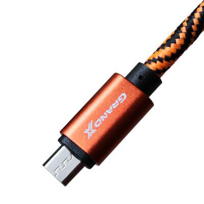 Дата кабель Grand-X USB - micro USB, Cu, 1.5A, Orange/Black, 1m (FM05OB)