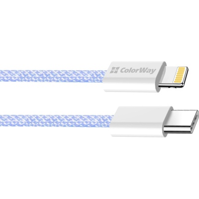 Дата кабель USB-C to Lightning 1.0m 27W purple ColorWay (CW-CBPDCL061-PU)