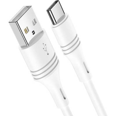 Дата кабель USB 2.0 AM to USB-C 1.0m 3A PVC BX43 white BOROFONE (6931474735607)