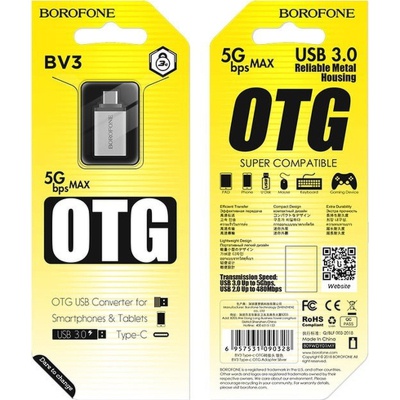 Перехідник OTG USB 3.0 AF to USB-C BOROFONE (6957531090328)