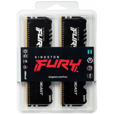 Модуль памяти для компьютера DDR4 32GB (2x16GB) 2666 MHz FURY Beast RGB Kingston Fury (ex.HyperX) (KF426C16BBAK2/32)
