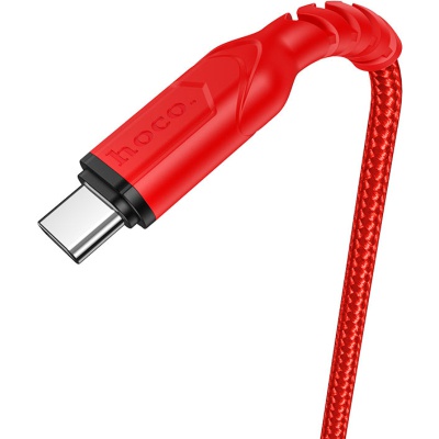 Дата кабель USB 2.0 AM to USB-C 1.0m 3A nylon X59 red HOCO (6931474744937)