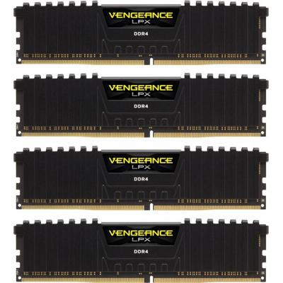 Модуль памяти DDR4 16GB (4x4GB) 3000 MHz Vengeance LPX Black CORSAIR (CMK16GX4M4B3000C15)