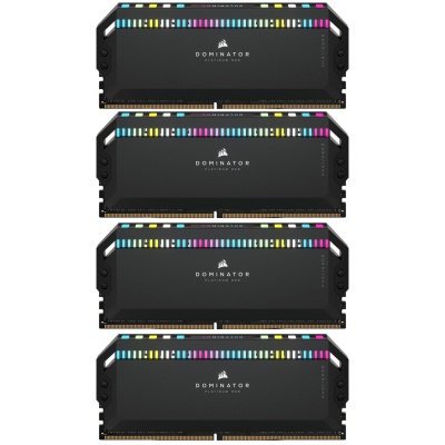 Модуль пам'яті для комп'ютера DDR5 64GB (4x16GB) 6200 MHz Dominator Platinum RGB Black Corsair (CMT64GX5M4B6200C32)