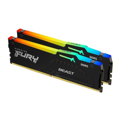 Модуль пам'яті для комп'ютера DDR5 16GB (2x8GB) 5200 MHz Beast RGB Kingston Fury (ex.HyperX) (KF552C36BBEAK2-16)