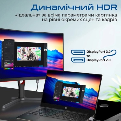 Кабель мультимедійний DisplayPort to DisplayPort v.2.0 dplink-16k.black Promate (dplink-16k.black)